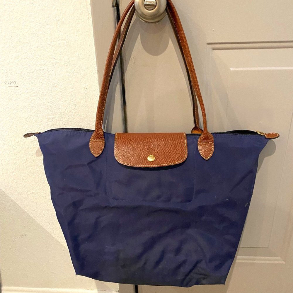 Navy Longchamp Tote Bag